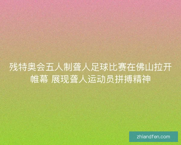 残特奥会五人制聋人足球比赛在佛山拉开帷幕 展现聋人运动员拼搏精神 残特奥会五人制聋人足球比赛在佛山拉开帷幕 展现聋人运动员拼搏精神